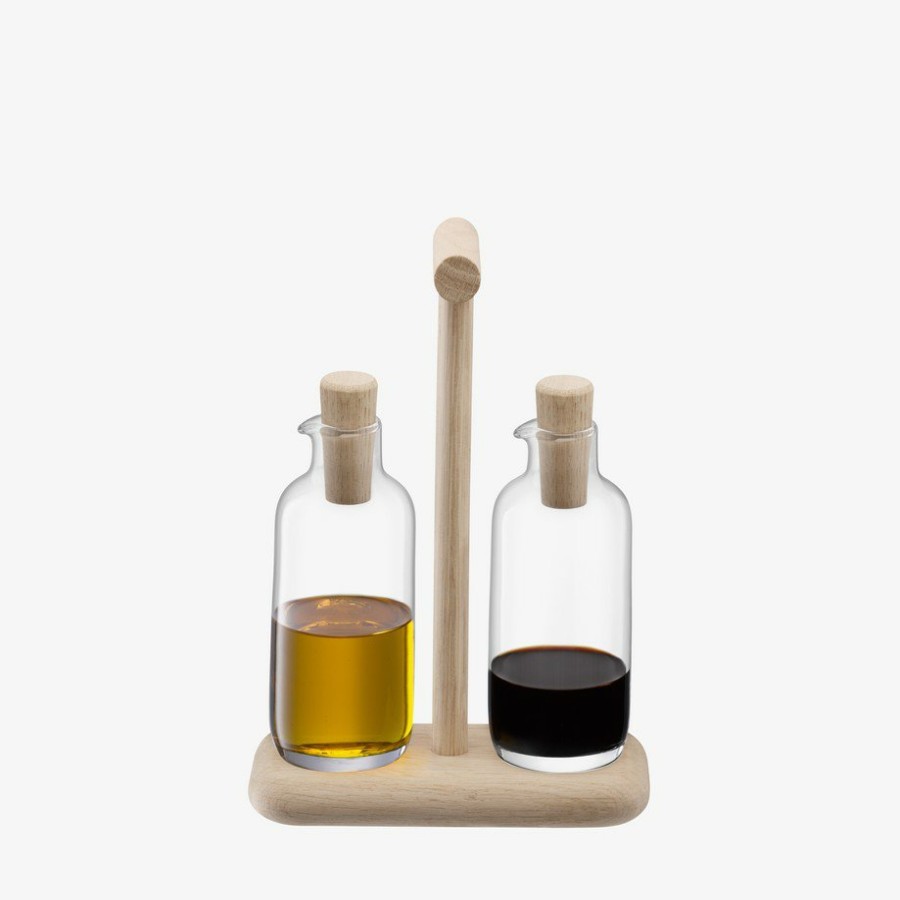 Tableware LSA | Dine Oil & Vinegar Set & Oak Stand 250Ml