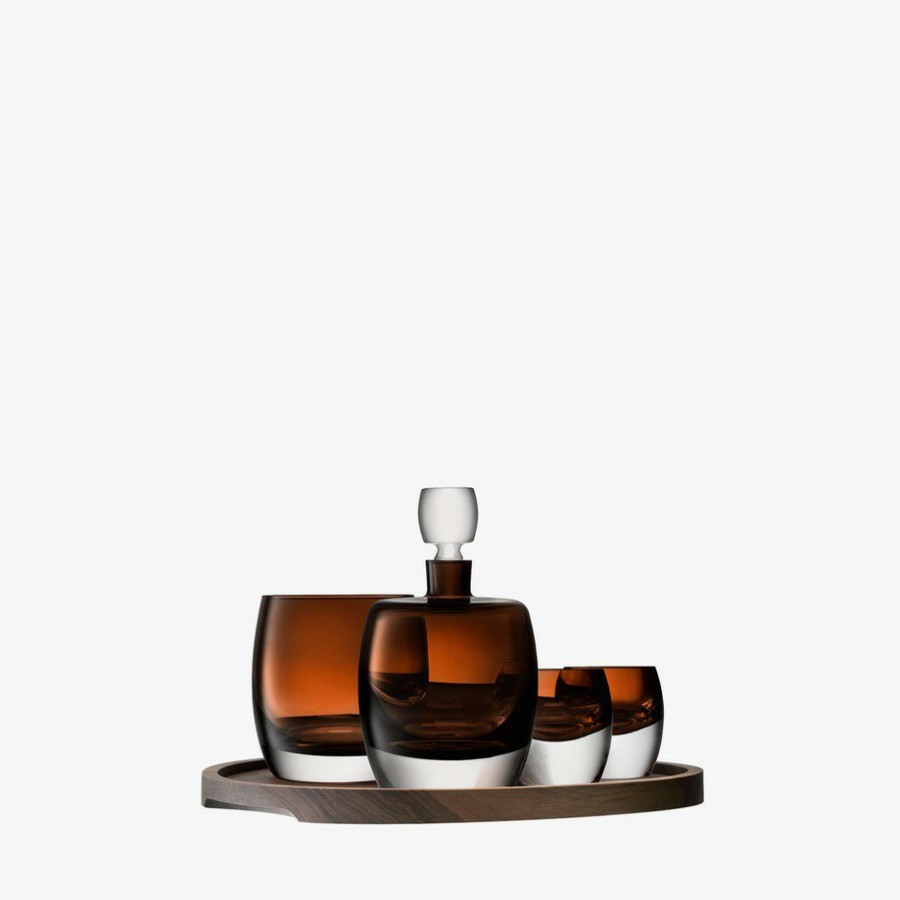 Drinkware LSA | Whisky Club Connoisseur Set & Walnut/Cork Serving Tray 1.05L, 230Ml, H15Cm