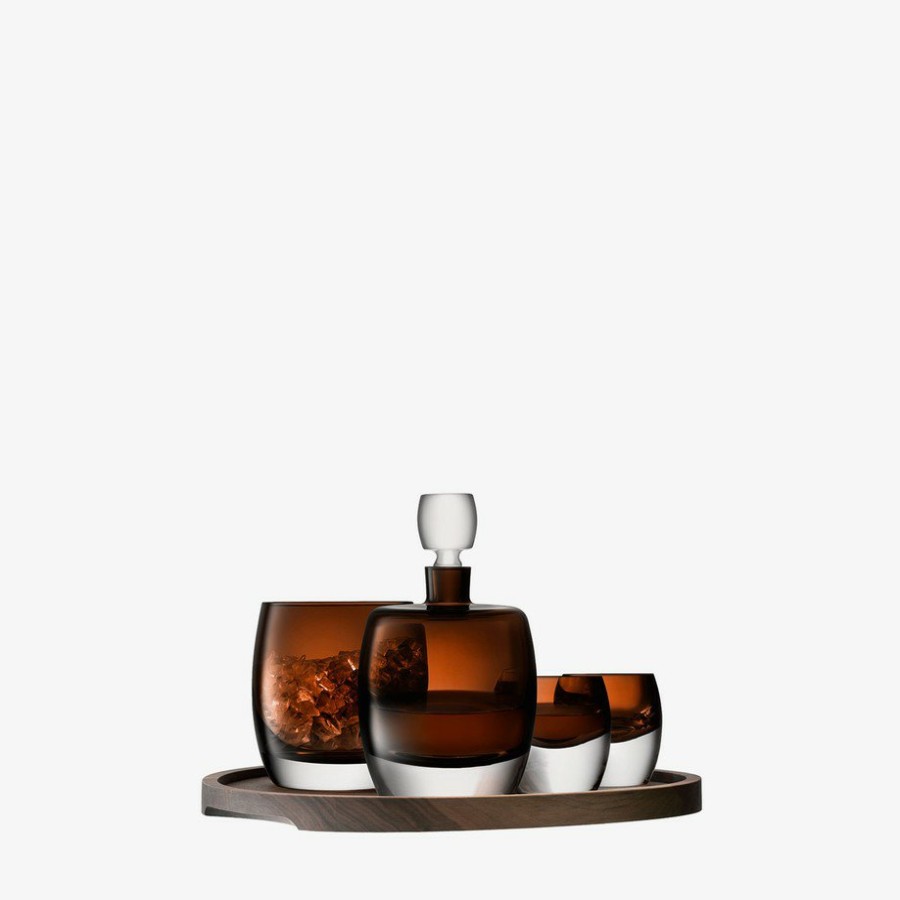 Drinkware LSA | Whisky Club Connoisseur Set & Walnut/Cork Serving Tray 1.05L, 230Ml, H15Cm